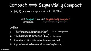 Compact iff Sequentially Compact full proof Real Analysis II [upl. by Leohcin871]