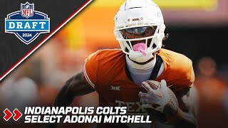 Indianapolis Colts Select WR Adonai Mitchell  2024 NFL Draft  PFF [upl. by Lindsey758]