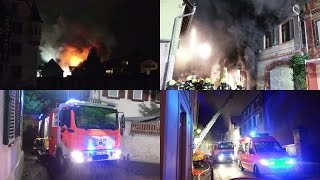 Großbrand Geisenheim  quotPlattenstübchenquot brennt lichterloh  Feuerwehr Großeinsatz  03052017 [upl. by Liauqram]