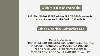 DEFESA DE DISSERTAÇÃO DE MESTRADO – DIEGO RODRIGO GUIMARÃES LEAL [upl. by Nylemaj37]