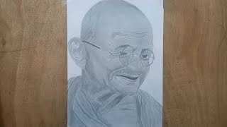 Gandhiji sketch drawing Mahatma Gandhi sketch banana [upl. by Muhcan]