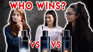 Dior Sauvage PARFUM vs EDP vs EDT Womens Reactions to FragranceCologne [upl. by Chandal]