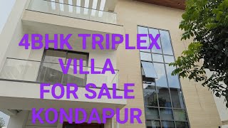 VESSELLA WOODS  4BHK Triplex Villa FOR SALE KONDAPUR  GACHIBOWLI [upl. by Nnaycart336]