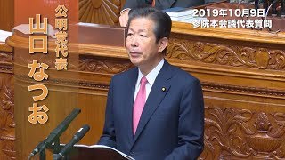 191009 参院本会議 代表質問（山口代表） [upl. by Annaujat]