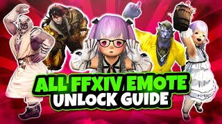 FFXIV ALL Unlockable Emotes Guide [upl. by Oeram]