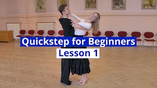 Quickstep for Beginners Lesson 1  Quarter Turn to Right Progressive Chasse [upl. by Atalee]