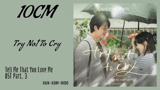 10CM 십센치 – Try Not To Cry  Tell Me That You Love Me 사랑한다고 말해줘 OST Part 3 Lyrics Indo [upl. by Kurtzig313]