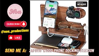 ZAPUVO Wood Phone Docking Station Nightstand Organizer [upl. by Sharpe]