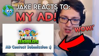 JAKE REACTS TO MY AD SUBMISSION  Pixel Worlds [upl. by Anihcak]