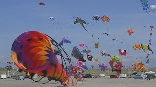 Thousands of kites fill the sky for annual festival [upl. by Yenar46]