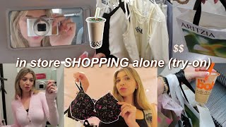 i went INSTORE shopping alone ipad try on clothing shopping spree [upl. by Pellegrini358]