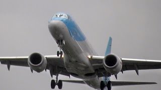 Jetairfly Embraer ERJ190 OOJEM TB 6835 bad weather landing at Berlin Tegel airport [upl. by Hannie]