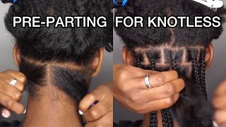 PreParting Medium Small Knotless Box Braids Beginner Friendly Highly Requested [upl. by Nomrah460]