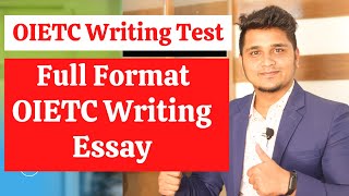 OIETC Writing Test  Full Format For Essay Writing  OIETC Writing Sample Answer [upl. by Yna12]