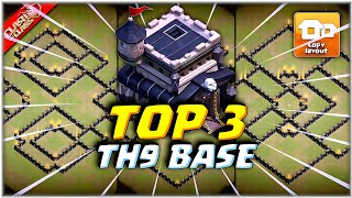 Th9 war base with link  Top 3 bases Clash of Clans [upl. by Ennovihc]