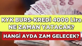 KYK BURSKREDİ 4000 LİRA NE ZAMAN YATACAK Hangi Ayda ZAM GELECEK [upl. by Allmon]