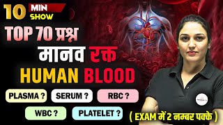 HUMAN BLODD मानव रक्त  BIOLOGY SCIENCE FOR RAILWAYSSC EXAMS 2025  10 MINUTE SHOW BY NAMU MAM [upl. by Dukie]