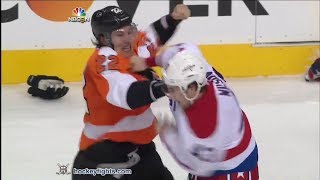 Tom Wilson vs Luke Schenn amp John Erskine vs Vincent Lecavalier Mar 5 2014 [upl. by Aicinet350]