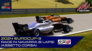 2024 Eurocup3  Race in Navarra 5 laps  NEW SKINPACK Assetto Corsa [upl. by Ahsaei]