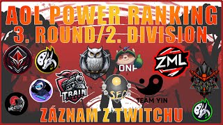 POWER RANKING AOL 2 DIV 3 ROUND SEASON V TOURNAMENT LEAGUE FOR EVERYONE [upl. by Pillsbury]