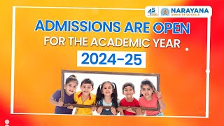 Nurture Your Kids Dreams With Narayana  Admissions Open For 202425  Enrol Today [upl. by Adnamas136]