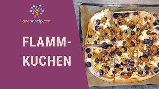 Feines Flammkuchen Rezept einfach und schnell  Mit Birnen Trauben und KaramellSchokolade [upl. by Laurens]