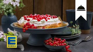 JohannisbeerBaiserKuchen Rezept I Fruchtiger Kuchen unter zarter Creme  EDEKA [upl. by Einor974]