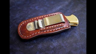 Making belt clip leather sheath for Buck 110 [upl. by Aria]