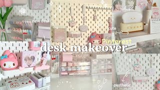 desk makeover 🍥 pinterest inspired decorating my desk [upl. by Shelburne822]