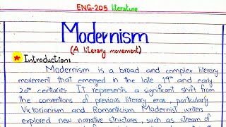 Modernism  A literary movement ENG205 4thsememster pu [upl. by Okimuy]