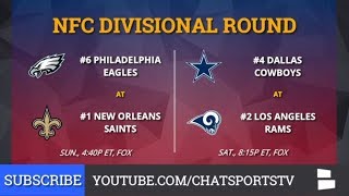 NFL Playoff Bracket NFC amp AFC Playoff Schedule Picture And Matchups For 2019 Divisional Round [upl. by Schalles476]