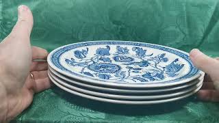 Ridgway Ironstone Blue and White China Jacobean Pattern 10inch Dinner Plate [upl. by Aratihc]