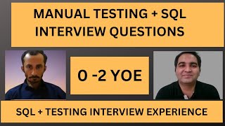 Manual Testing Interview Questions  SQL Interview QampA [upl. by Lledraw]