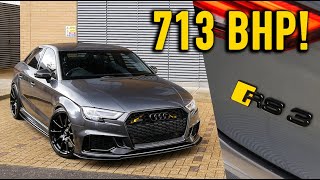 FLAT OUT in a 713bhp Audi RS3 Saloon [upl. by Nallek499]