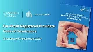 ForProfit Registered Providers Code of Governance [upl. by Leamiba6]