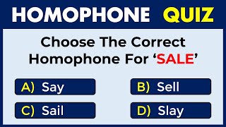 Homophones Quiz CAN YOU SCORE 1010 [upl. by Gabbert461]