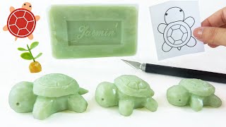 TORTOISE SOAP CARVING  Turtle  Free Printable Template  How To Make  Soap Craft EASY DIY [upl. by Enedan]