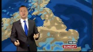 Tomasz Schafernaker says Eyjafjallajökull twice in his 5day weather forecast BBC News 16510 [upl. by Kesley]