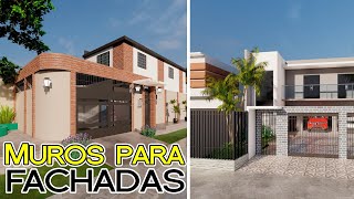 40 Ideas de MUROS para FACHADAS  Bardas rejas y portones para fachadas [upl. by Horbal645]