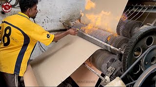 How Cardboard is Made  Corrugated Carton Boxes with Paper Roll [upl. by Mcintyre]