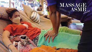 6 Cheap Thai STREET FOOT MASSAGE at the BIGGEST WEEKEND MARKET in Bangkok unintentional ASMR [upl. by Nannie813]