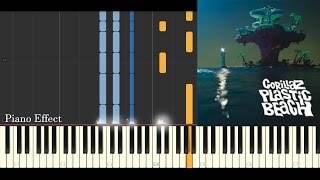 Gorillaz  On Melancholy Hill Piano Tutorial Synthesia [upl. by Ancelin]