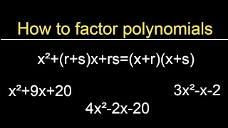 How to factor polynomials 4 [upl. by Madelina13]