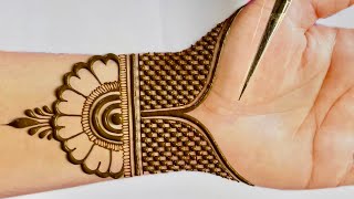 Easy Simple Stylish Arabic Mehndi Design For HandsMehndi designMehandi ka Design front hand Arabic [upl. by Nimajaneb]