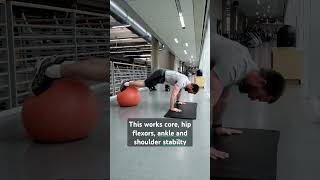 Pike ups on exercise ball core coreworkout abs shoulders [upl. by Ynafit]