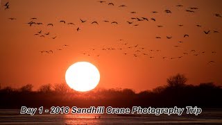 Day 1  2018 Sandhill Crane Photography Trip [upl. by Nella]