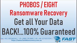 EIGHT Ransomware DATA Recovery amp Decryption  100 Works [upl. by Sedda]