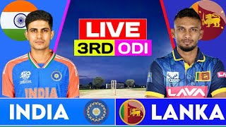 🔴Live India vs Sri Lanka 3rd ODI Match  IND vs SL Today ODI Match Live  Today Match Live Score [upl. by Nepil]