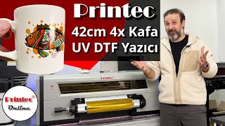 Printec UV DTF Yazıcı  4x Kafa ve 42cm  Renkli Metalik veya Kısmı Metalik Kristal Etiket Yazıcısı [upl. by Oirelav]