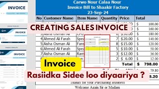 Business Invoice  Creating Invoice Sales Discount To Customers Ms Excel [upl. by Aihsenak]